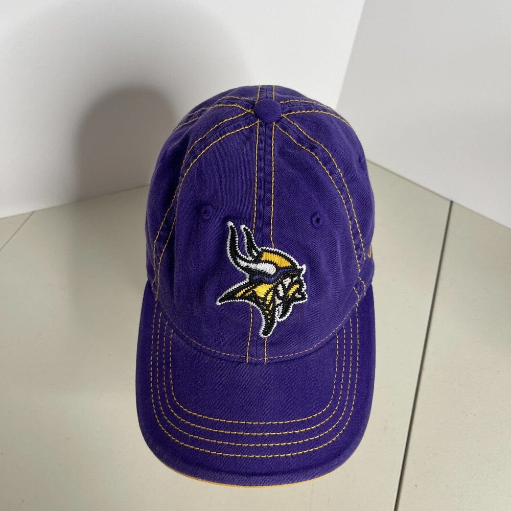 NFL Reebok Minnesota Vikings Reebok Purple Yellow Stitch Hat Cap Authentic - Picture 2 of 12